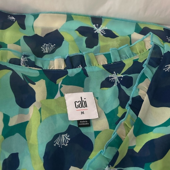 CAbi Green and Blue Ruched Blouse - Picture 3 of 3